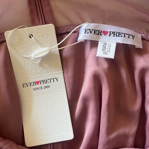 Ever Pretty Maternity Long Sleeve Off-Shoulder Dress in beautiful Dusty Rose - Picture 4 of 5